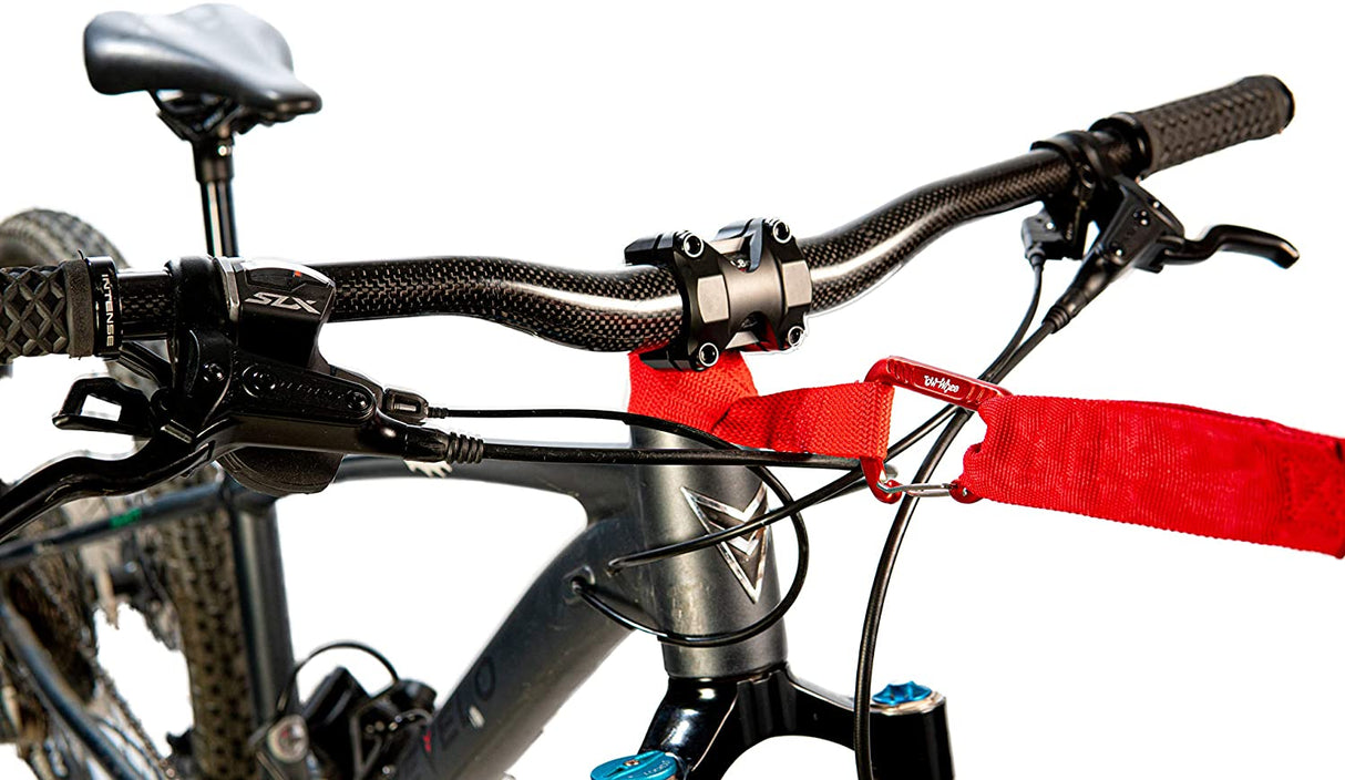 TowWhee Quick Loop Carabiner mit Schlaufe - zur schnellen Befestigung des TowWhee Bungee an Lenkern oder Sätteln