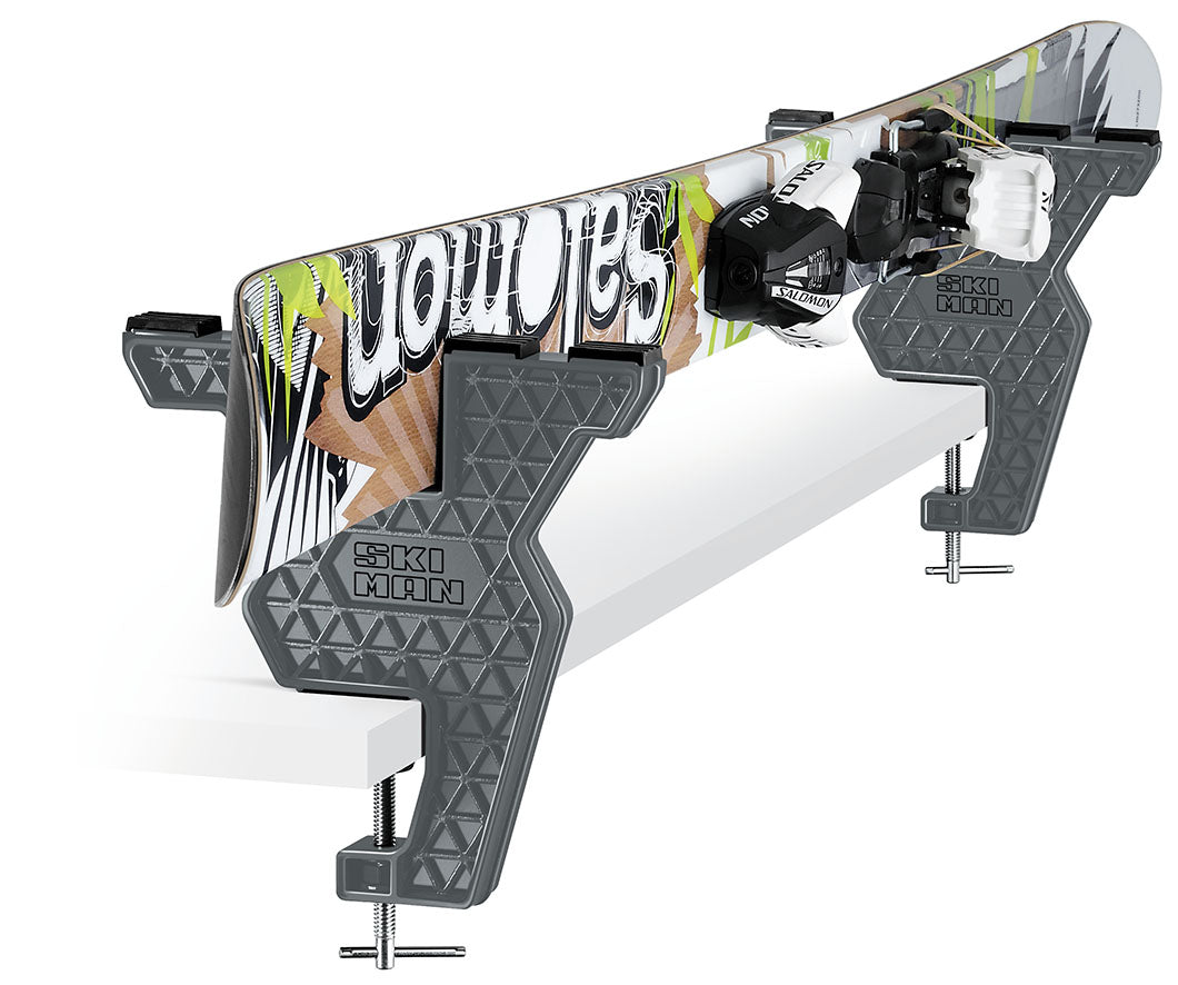SkiMan Board Freeride Vise Einspannvorrichtung - Skispanner und Snowboardhalter zur Kantenbearbeitung