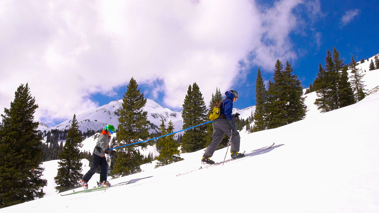 TowWhee Blue Winter Bungee Abschleppseil - flexibles Fahrrad Abschleppseil