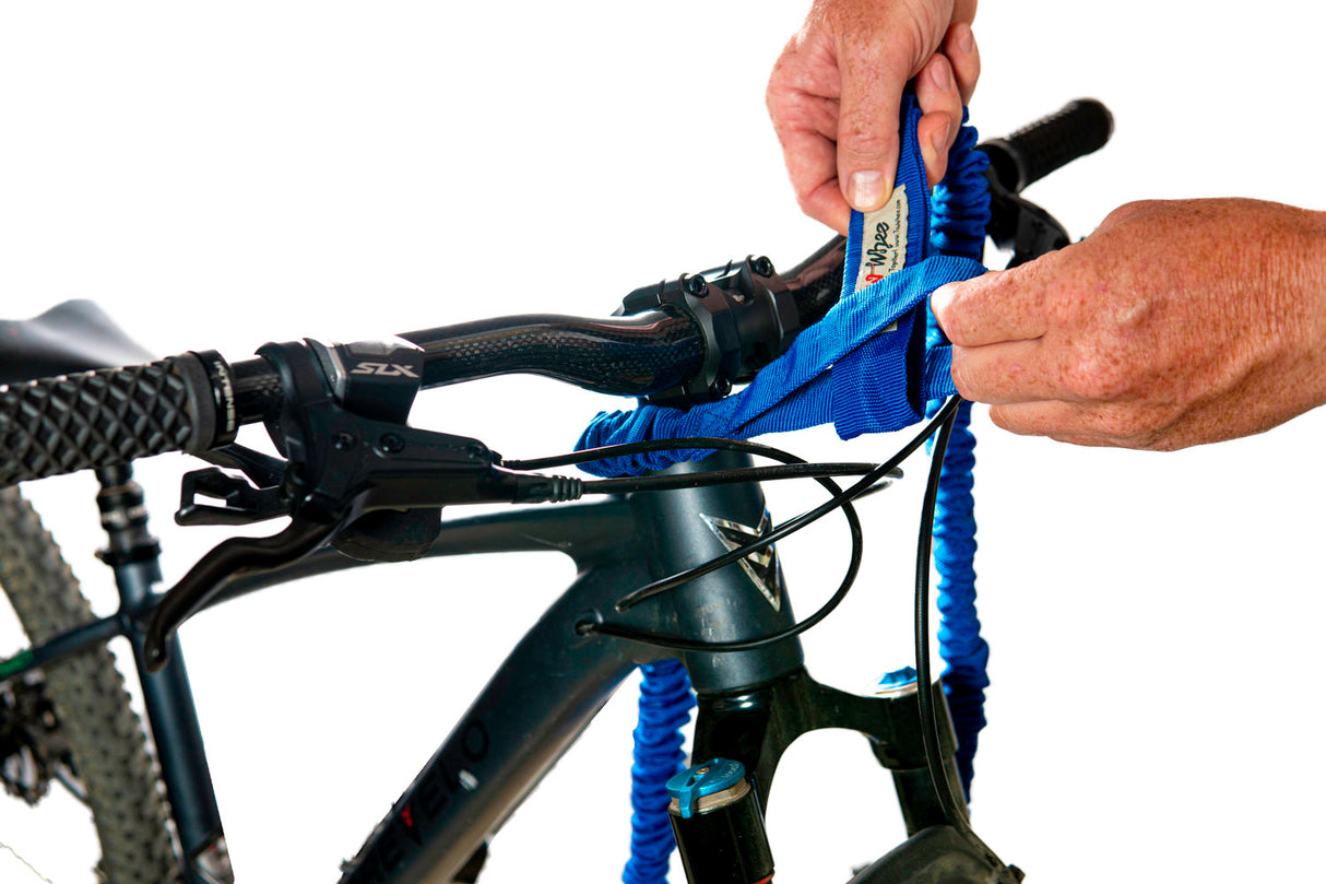 TowWhee Blue Winter Bungee Abschleppseil - flexibles Fahrrad Abschleppseil