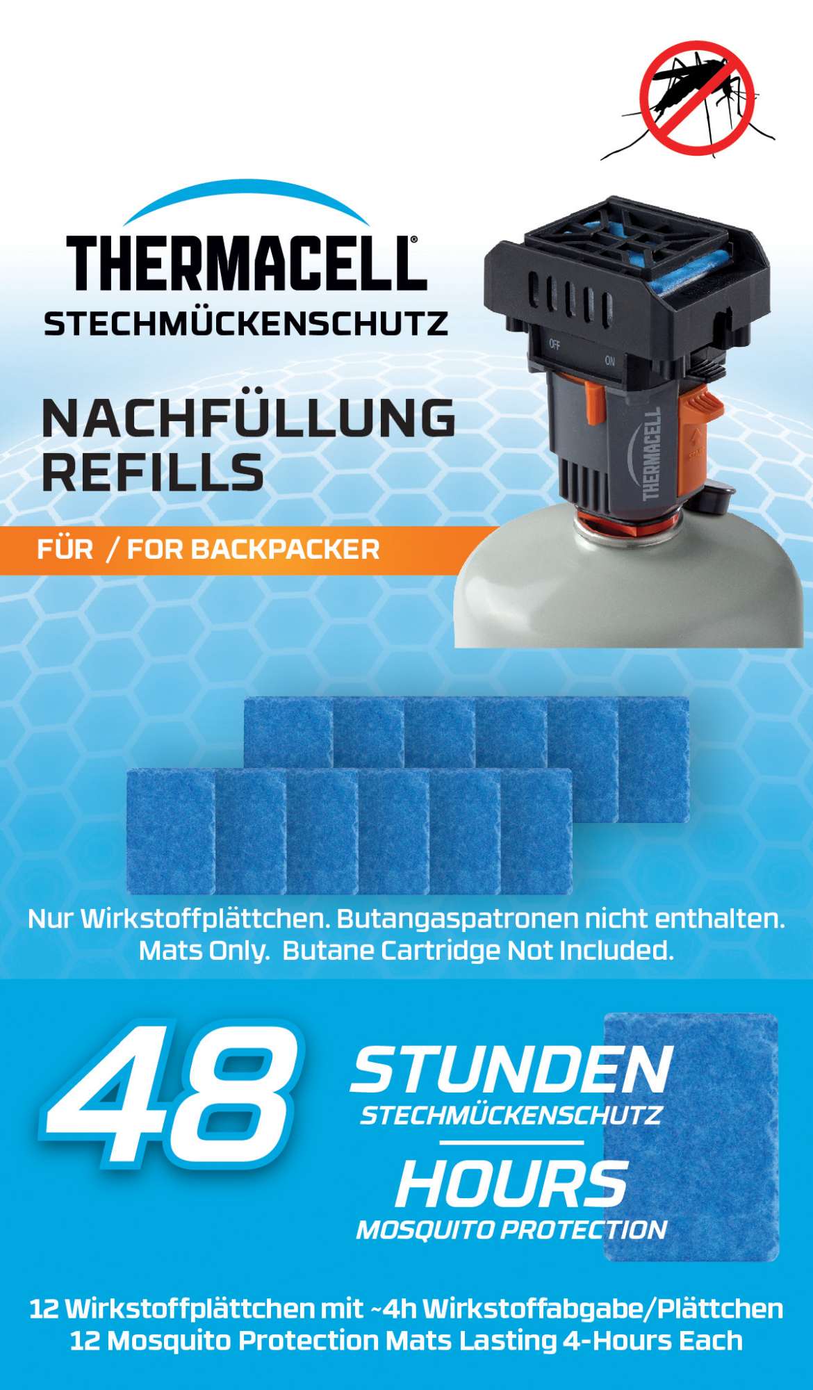 Thermacell M-48 Nachfüllset Backpacker 48 Stunden (12 Plättchen)