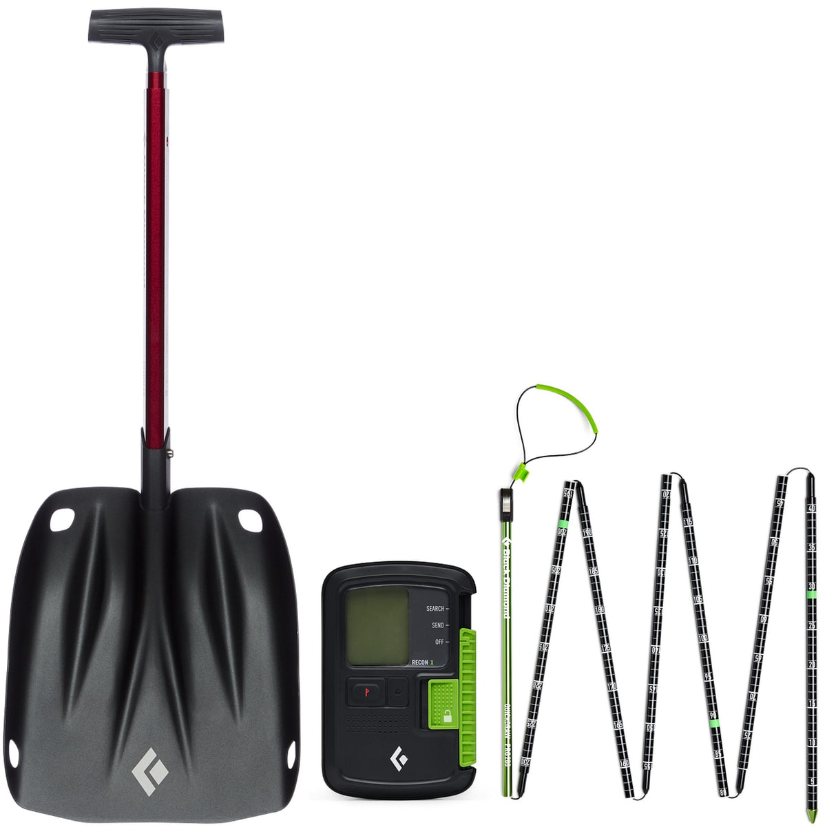Black Diamond Recon X Lawinen Set (LVS Lawinensuchgerät, Schneeschaufel, Lawinensonde)
