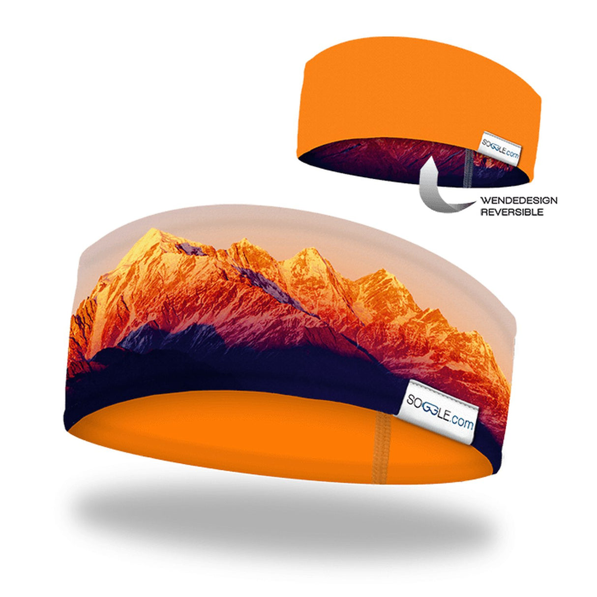 Soggle Stirnband mit Wendedesign - weiche Haptik, Headband mit leicht asymetrischem Schnitt, atmungsaktiv und wärmeisolierend