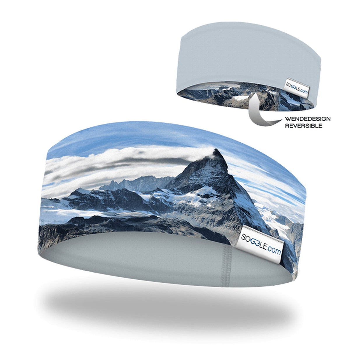 Soggle Stirnband mit Wendedesign - weiche Haptik, Headband mit leicht asymetrischem Schnitt, atmungsaktiv und wärmeisolierend