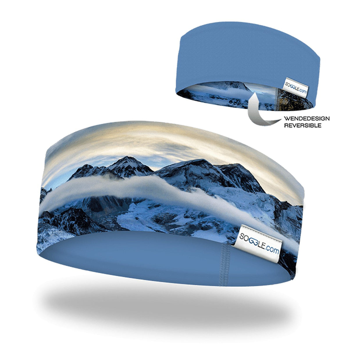 Soggle Stirnband mit Wendedesign - weiche Haptik, Headband mit leicht asymetrischem Schnitt, atmungsaktiv und wärmeisolierend