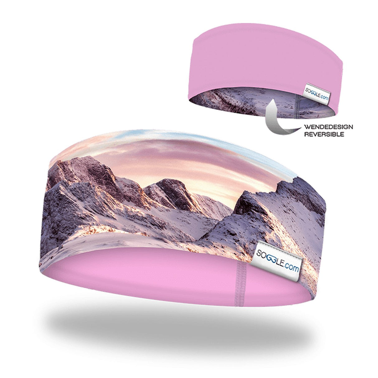 Soggle Stirnband mit Wendedesign - weiche Haptik, Headband mit leicht asymetrischem Schnitt, atmungsaktiv und wärmeisolierend