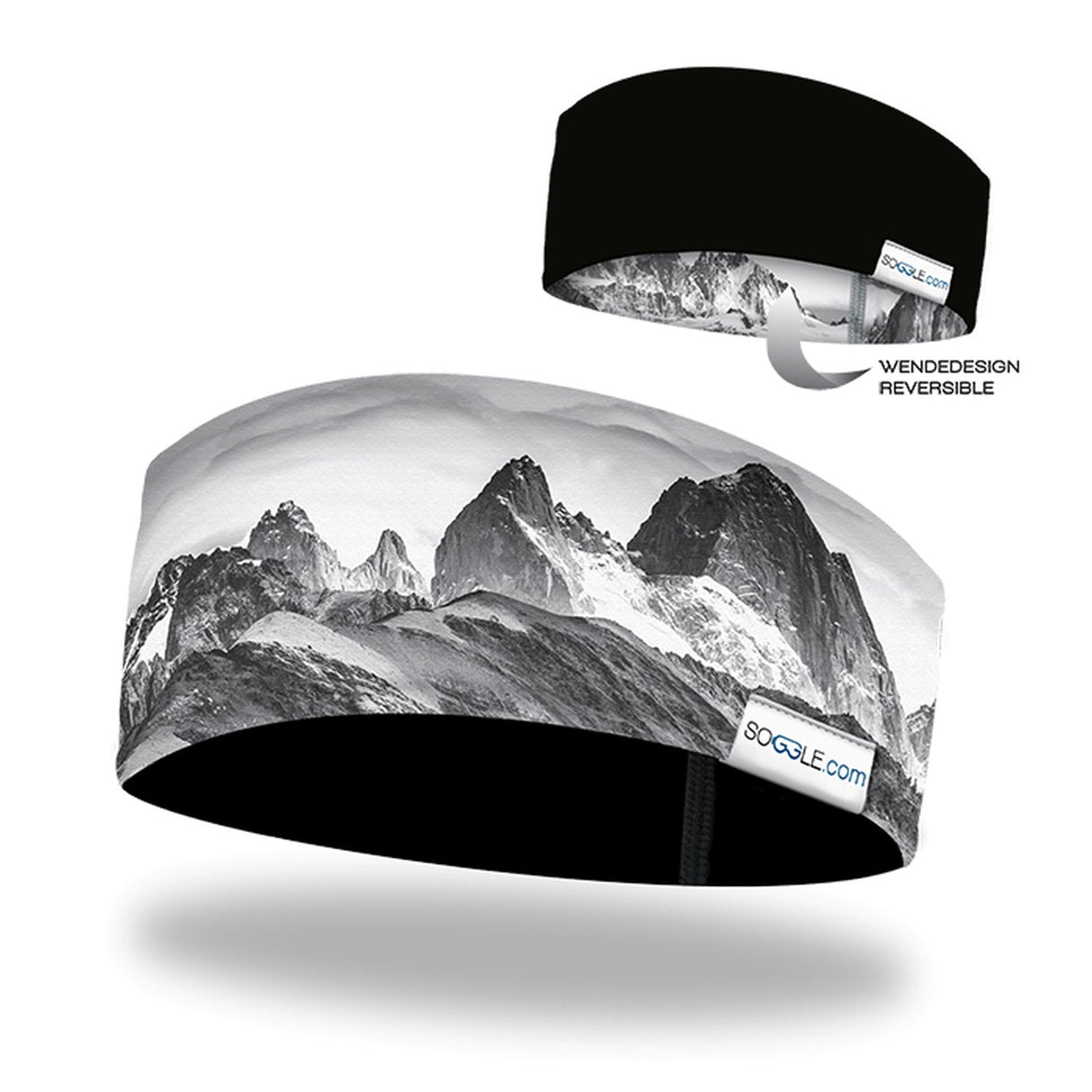 Soggle Stirnband mit Wendedesign - weiche Haptik, Headband mit leicht asymetrischem Schnitt, atmungsaktiv und wärmeisolierend