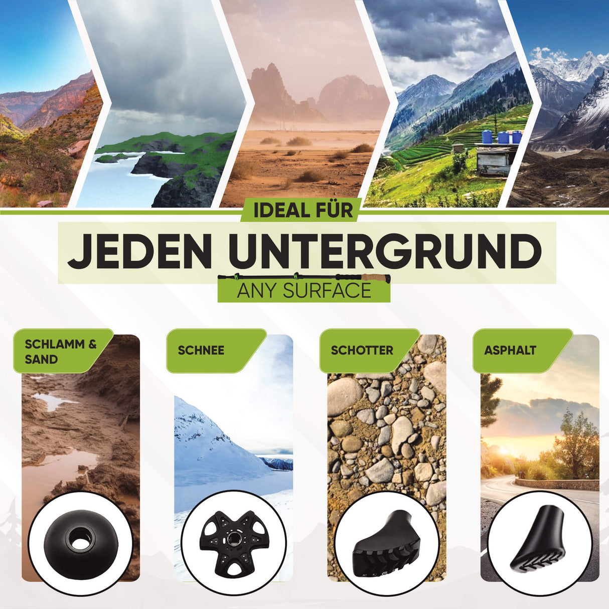 Teleskop Wanderstöcke Carbon & Aluminium mit Korkgriff I Leichte Nordic Walking Stöcke Damen und Herren für Skifahren und Wandern I Trekkingstöcke Teleskop für Bergsport