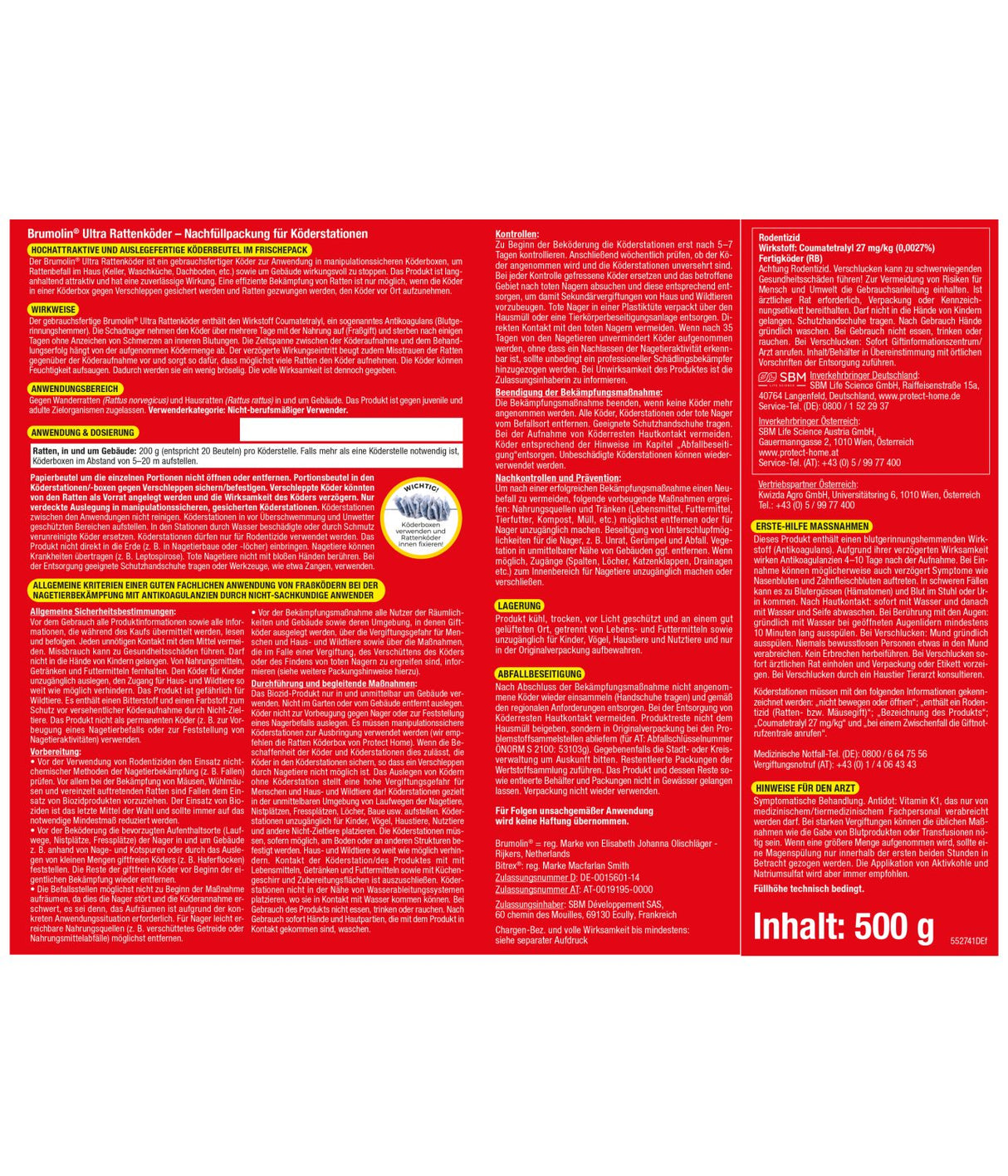 Brumolin Ultra Rattenköder 500 g