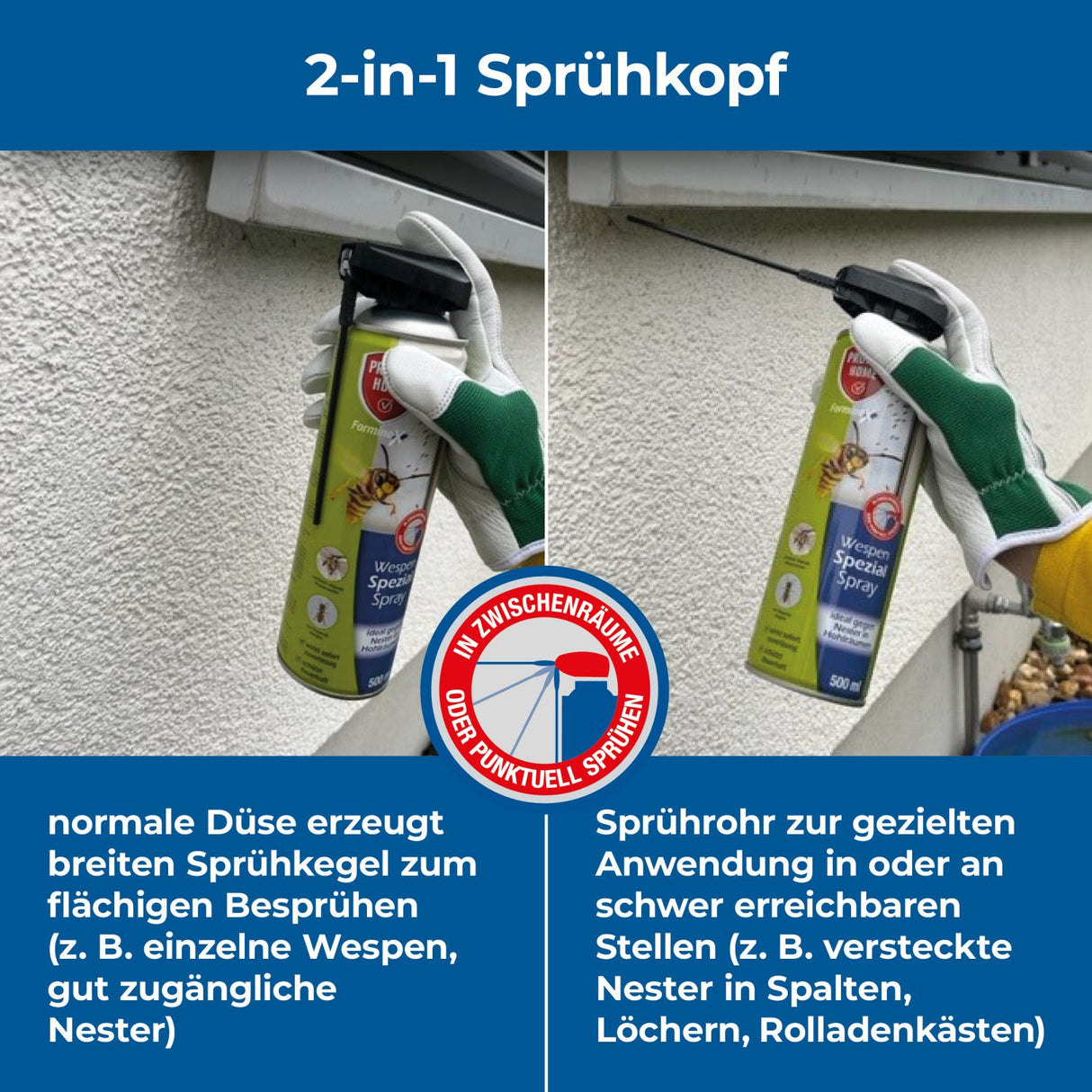 Protect Home FormineX Wespen Spezialspray 500 ml mit Doppel-Sprühsystem für Wespennester und frei fliegende Wespen