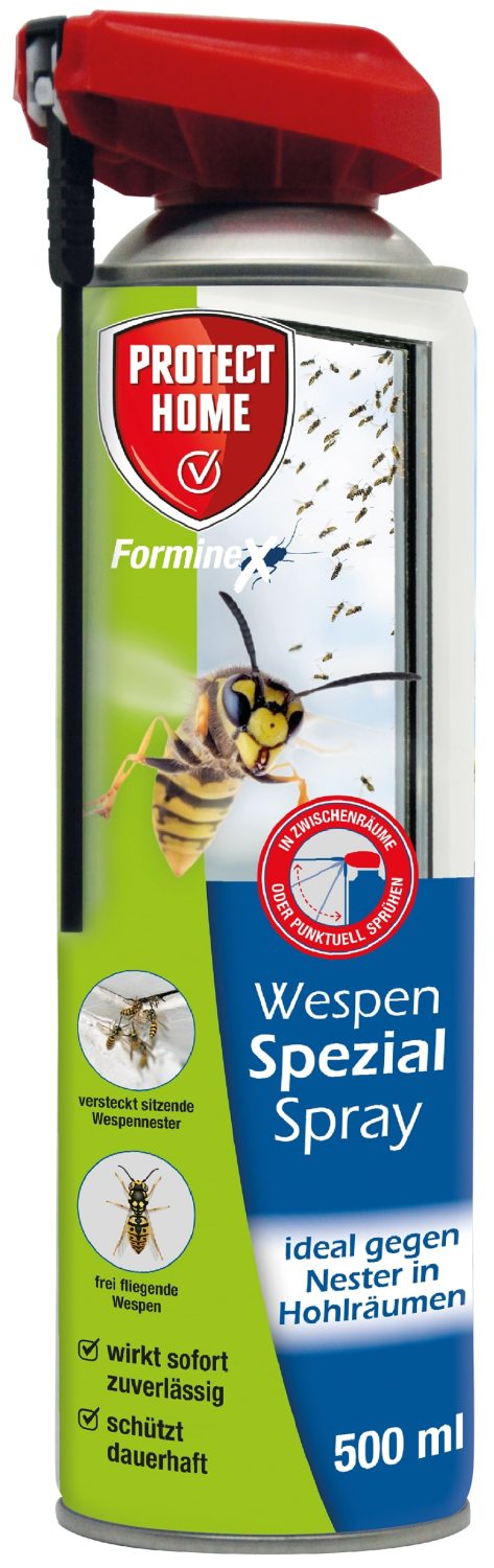 Protect Home FormineX Wespen Spezialspray 500 ml mit Doppel-Sprühsystem für Wespennester und frei fliegende Wespen
