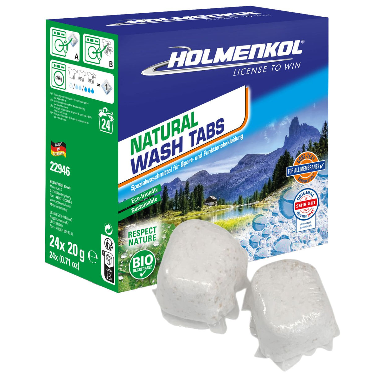 Holmenkol Natural Wash Tabs für Funktionsbekleidung