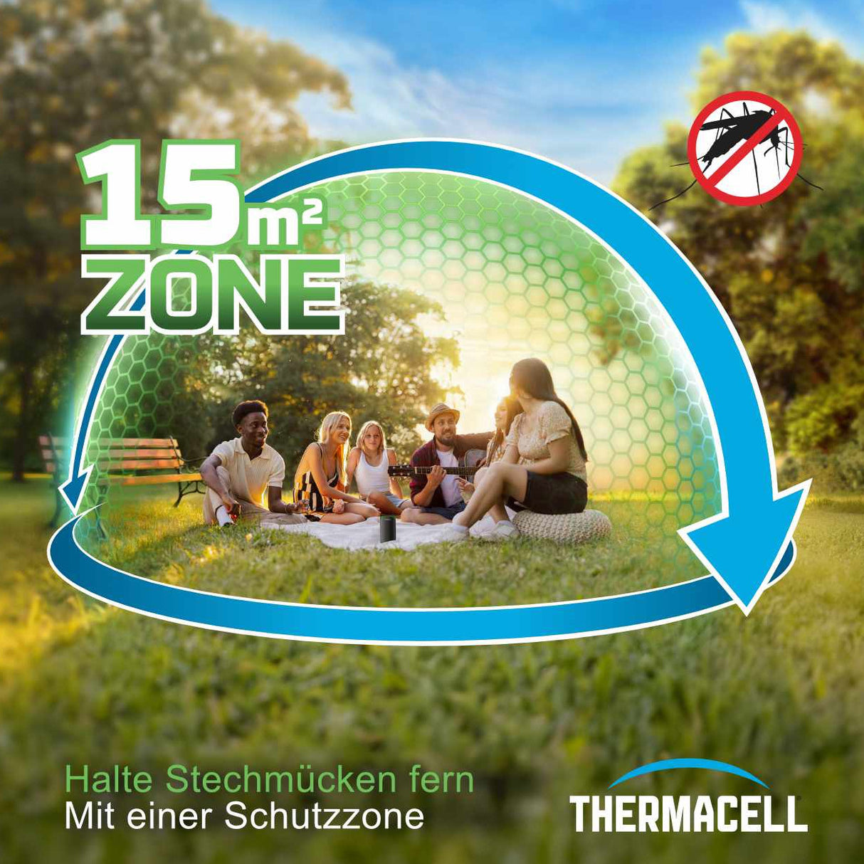 Thermacell Nachfüllpack Mückenabwehr - 12 Plättchen + 4 Gaskartuschen für 48h Schutz - Natürlicher Wirkstoff aus Zitroneneukalyptusöl - 15m² Wirkbereich