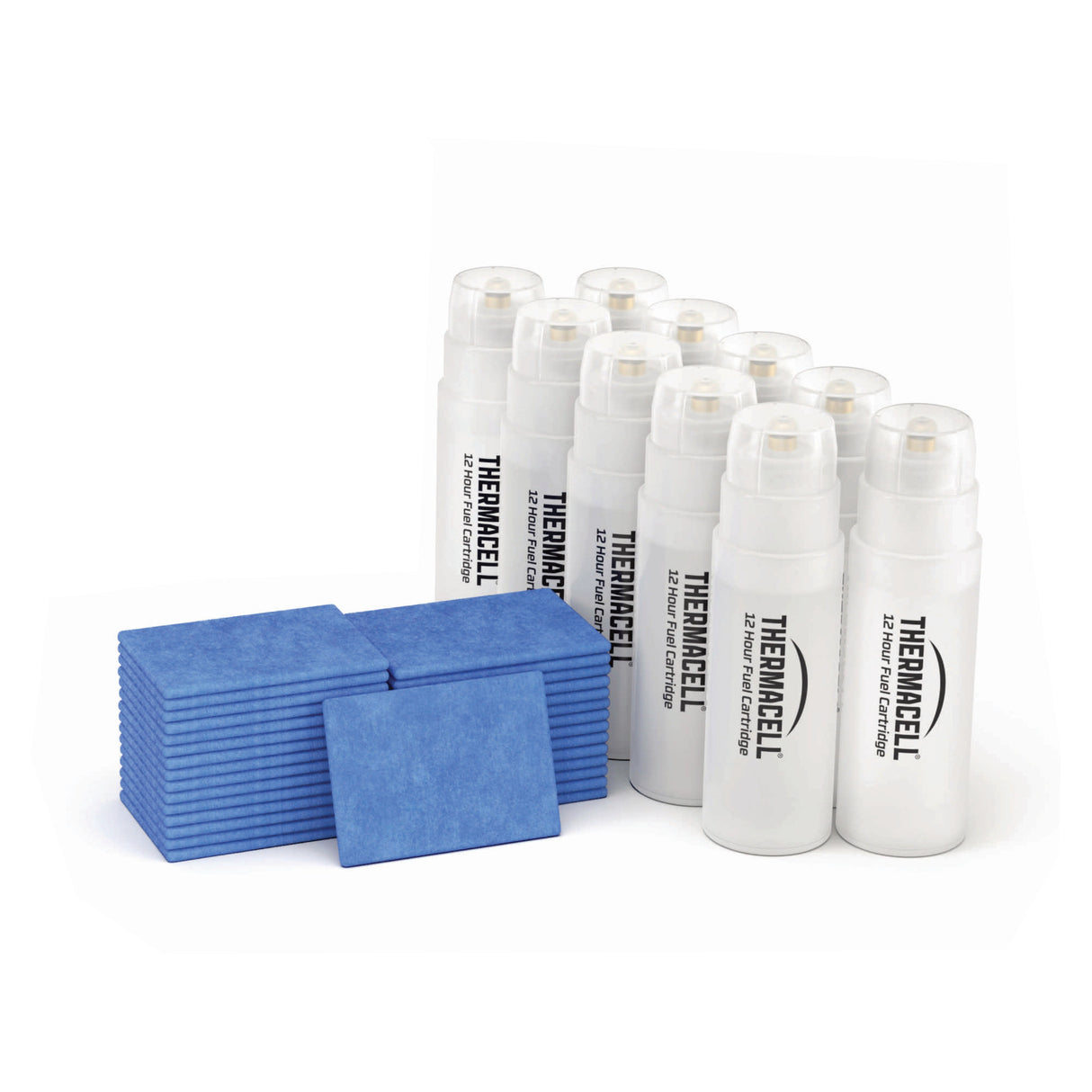Thermacell Nachfüllpack Mückenabwehr - 30 Plättchen + 10 Gaskartuschen für 120h Schutz - Natürlicher Wirkstoff aus Zitroneneukalyptusöl - 15m² Wirkbereich