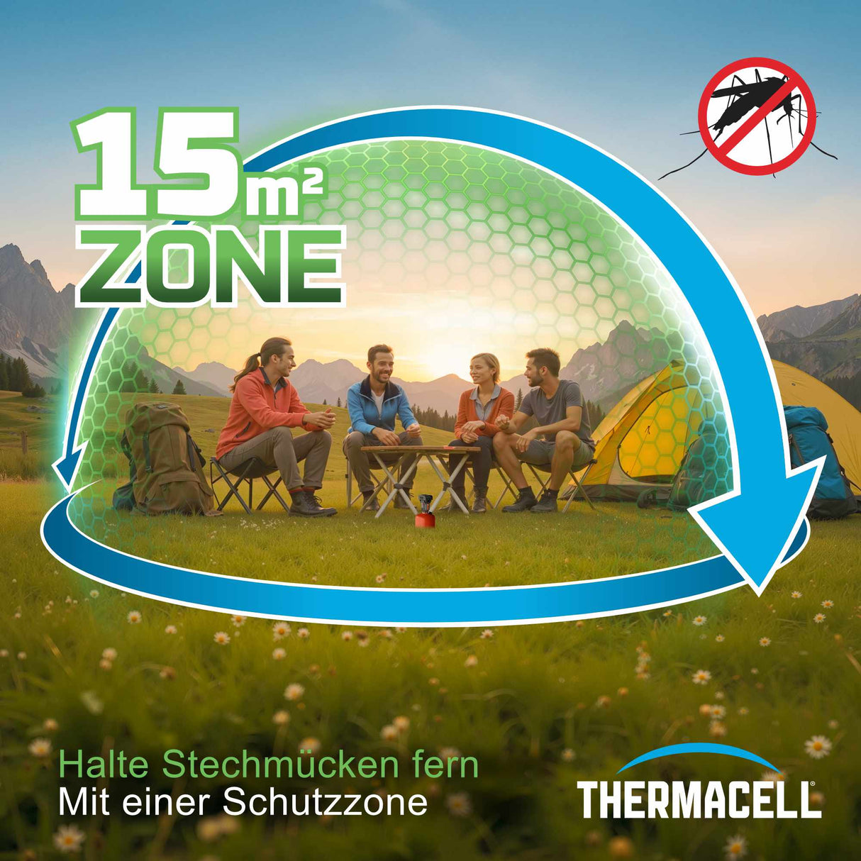 Thermacell Backpacker Mückenabwehr Starter Set – Outdoor Insektenschutz mit Citrodiol aus Zitroneneukalyptusöl – 15 m² Schutzzone – Ultraleicht 114 g – Inkl. 3 Wirkstoffplättchen für 12h
