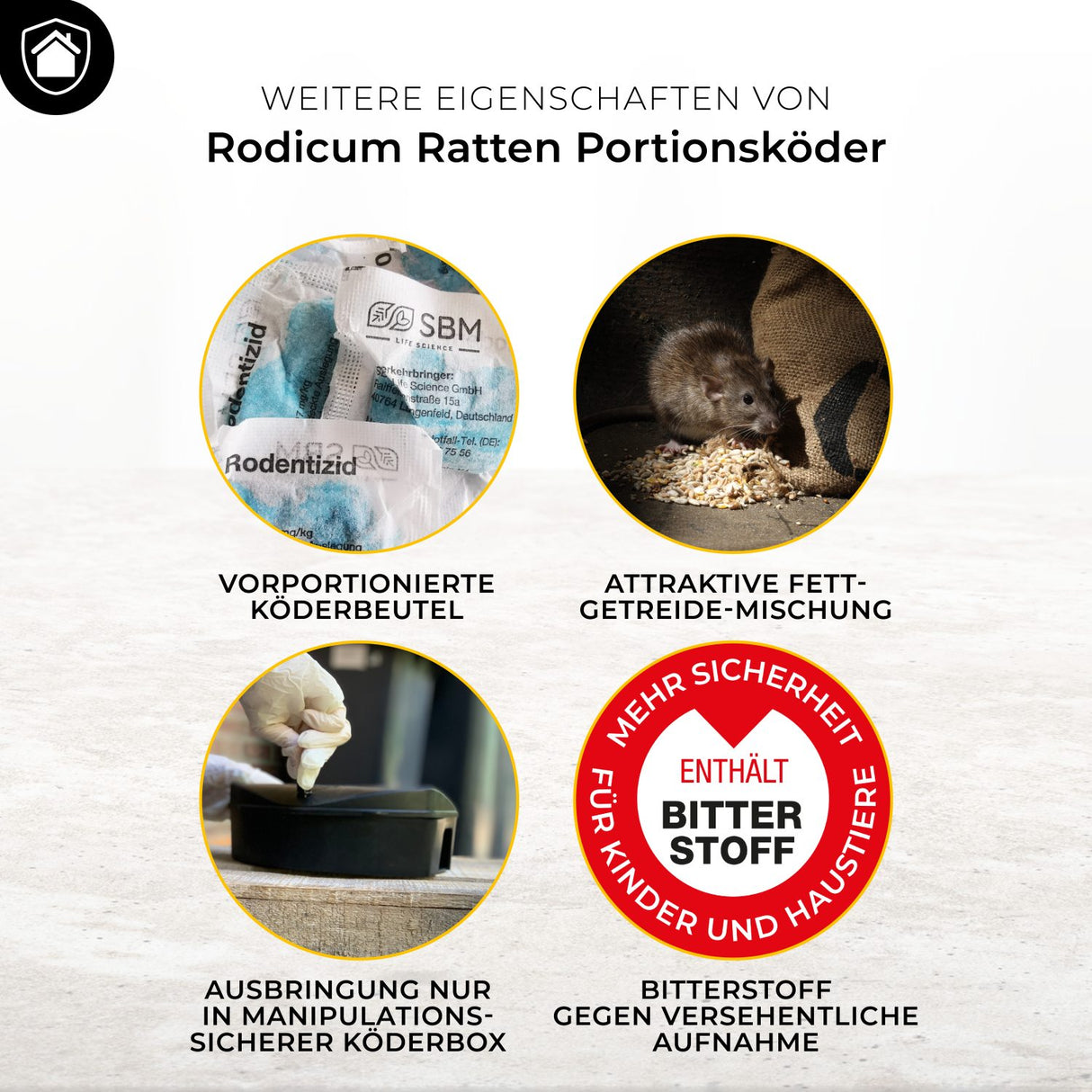 PROTECT HOME Rodicum Ratten Portionsköder, vorportionierte Rattenköder, 500 g Dose