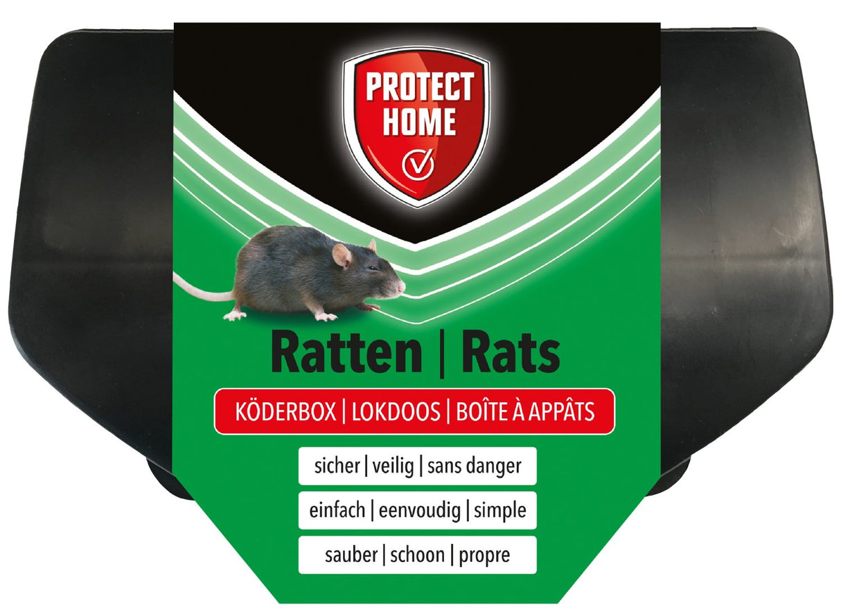 PROTECT HOME Ratten Köderbox für Rattengift, sichere Ausbringung von Rattenködern