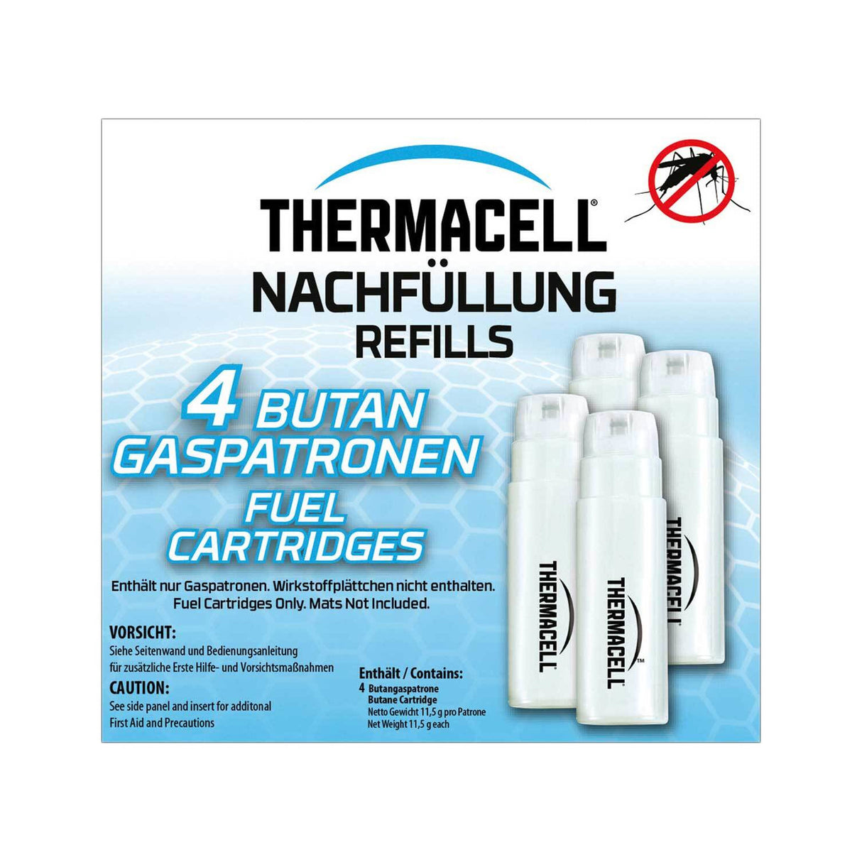 Thermacell Nachfüllpackung C-4 Butangas für Mückenabwehrgerät (4 Gaskartuschen für je 12 h)